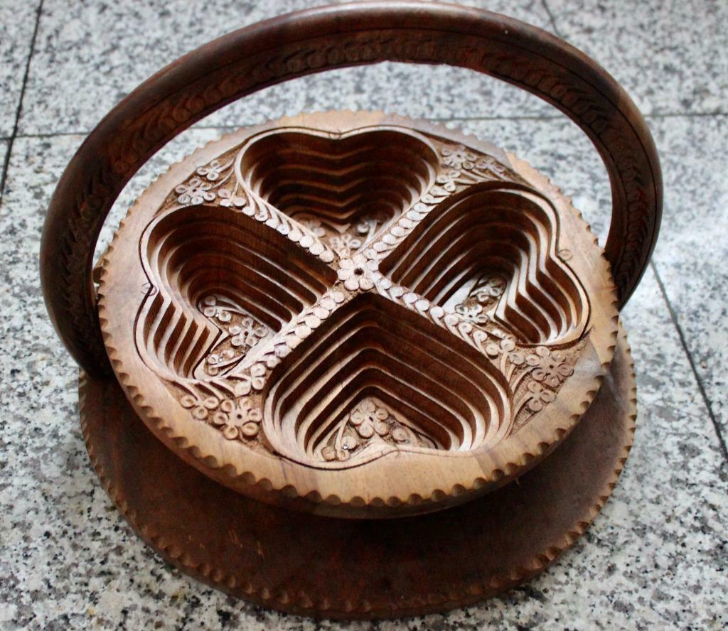 Decoratief houten dienblad in de vorm van een mand, Ophalen of Verzenden