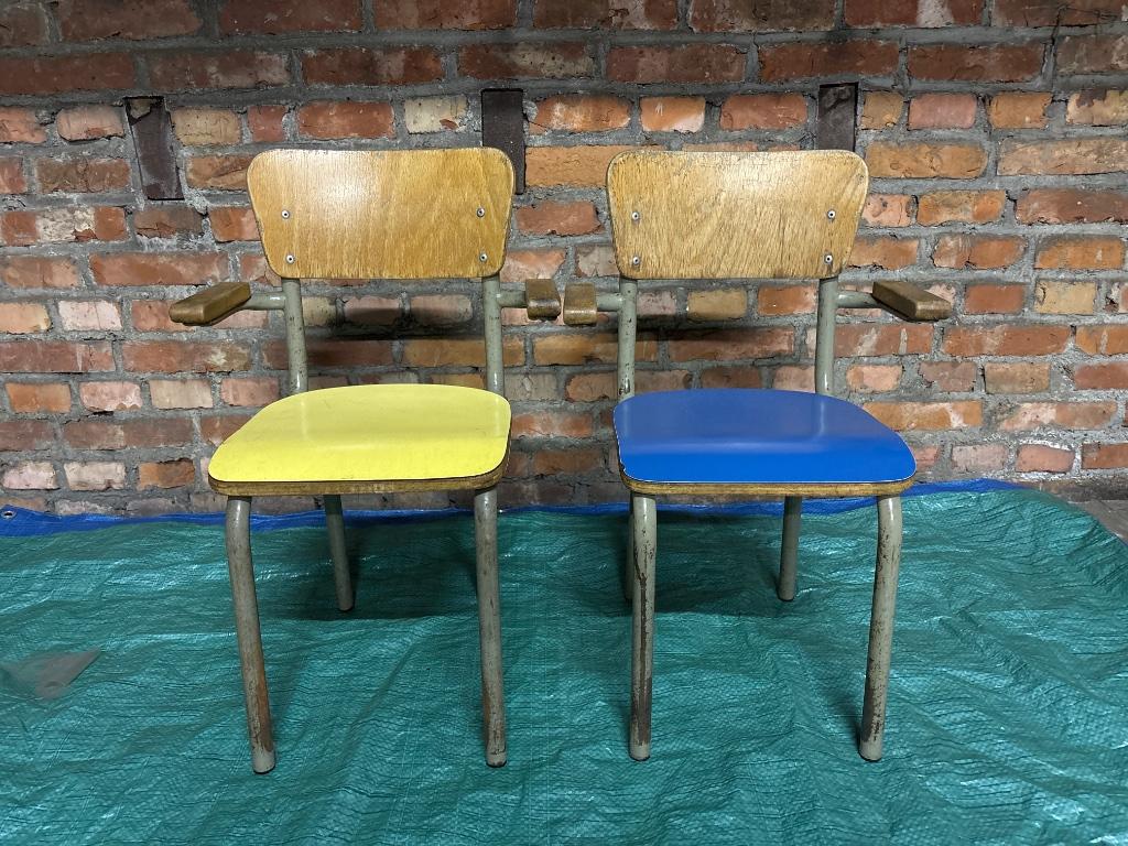 2 chaises école / écolier vintage Tubax, Vintage, Enlèvement, Utilisé, Bois
