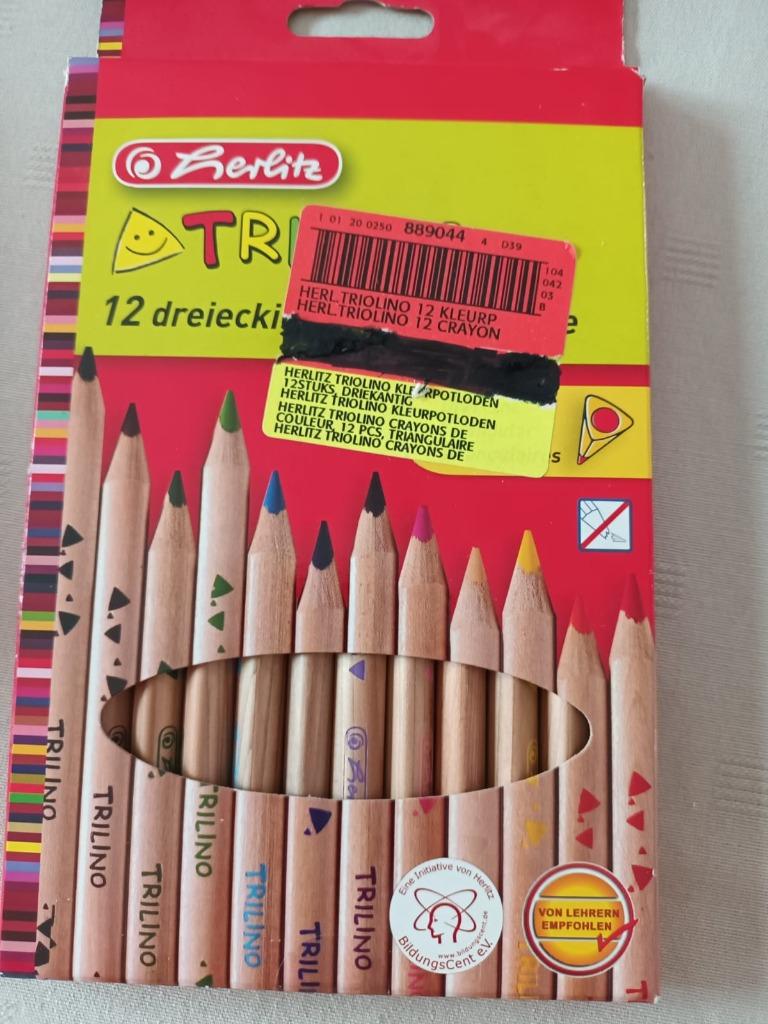 Herlitz triolino: 12 crayons de couleur triangulaire, Enlèvement, Neuf