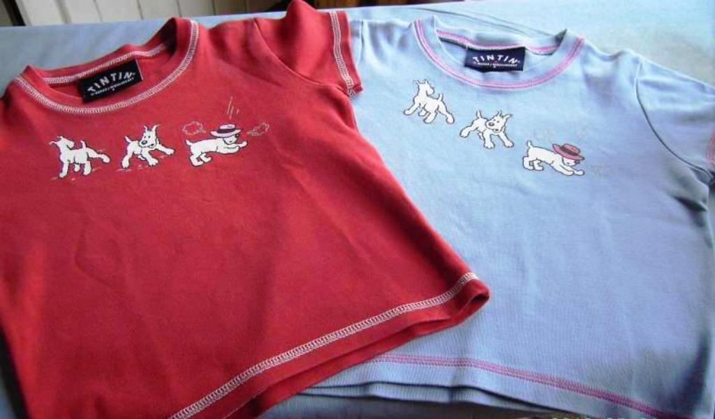 Set 2 leuke T-shirts - Kuifje - maat 98., Jongen of Meisje, Ophalen of Verzenden, Zo goed als nieuw, Shirt of Longsleeve