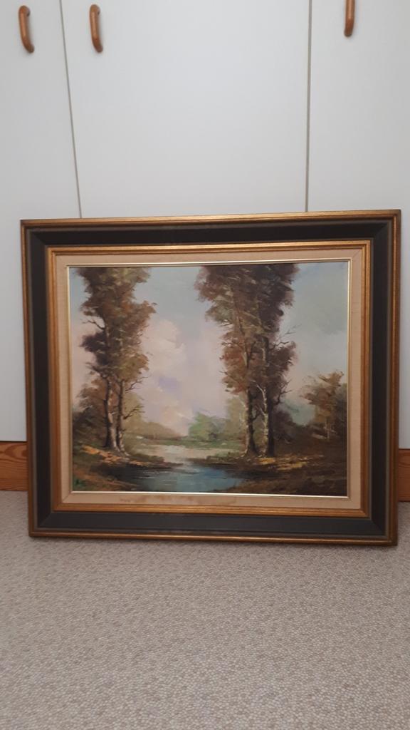 schilderij landschap N.Verheyden, Antiquités & Art, Art | Peinture | Classique, Enlèvement