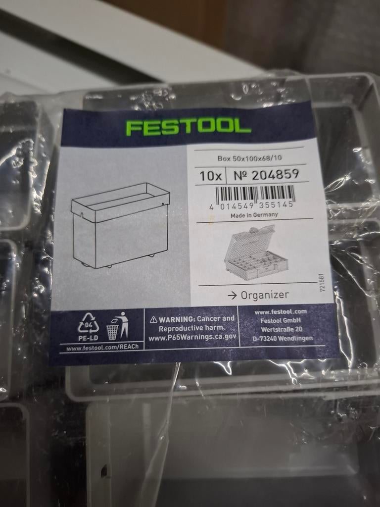 Festool inzetbakjes 204859, Ophalen
