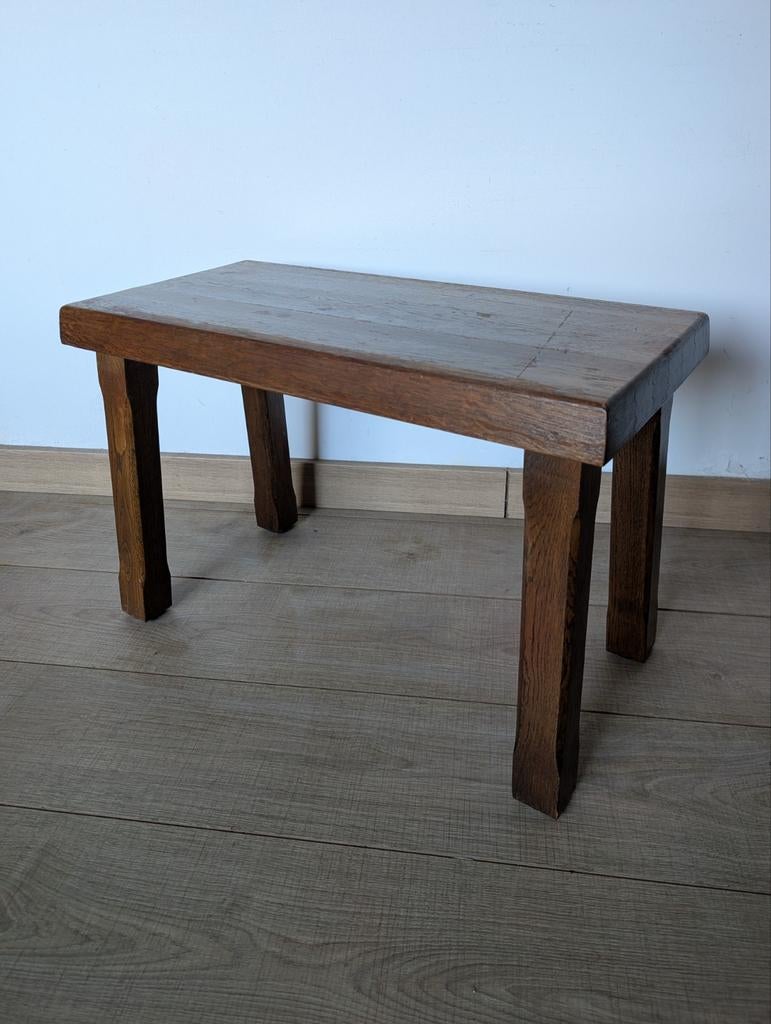 Volhouten brutalist bijzettafel, Huis en Inrichting, Tafels | Eettafels, Ophalen