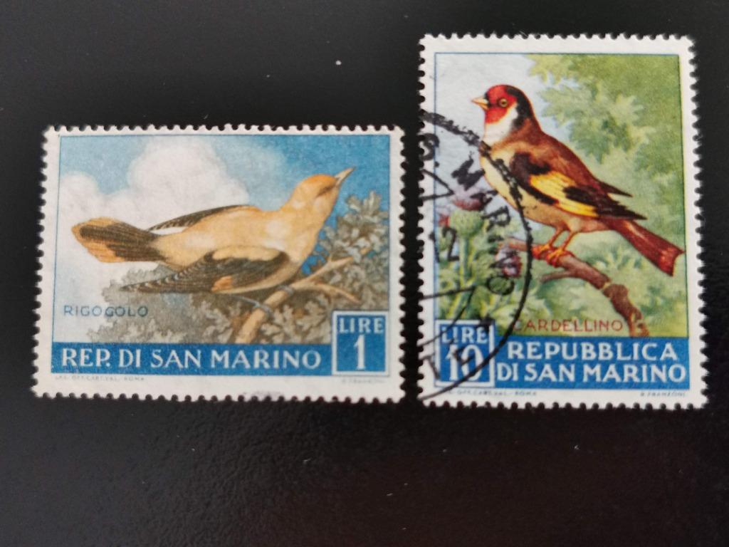San Marino 1960 - vogels - wielewaal en putter, Ophalen of Verzenden, Gestempeld