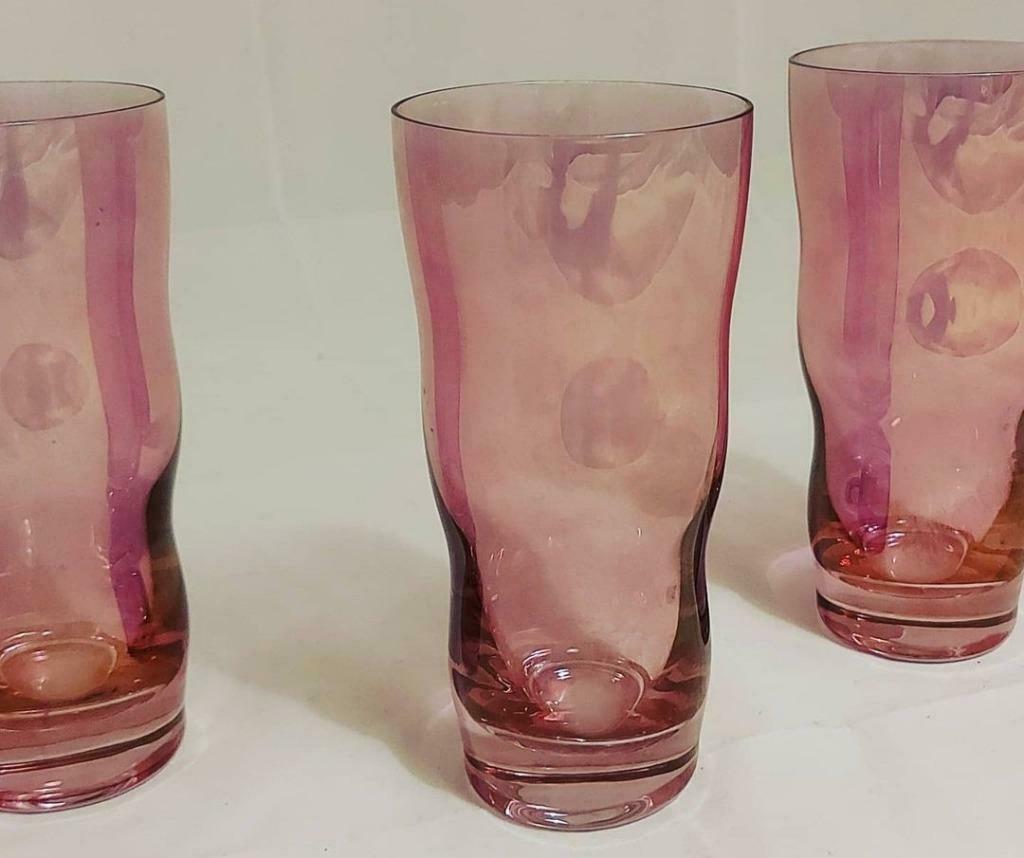Roze glazen met parelmoer, Ophalen of Verzenden
