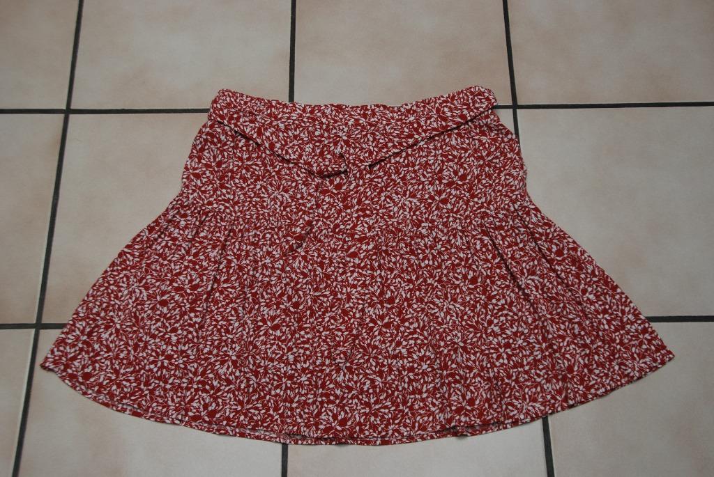 Mini jupe " PROMOD" fleurie rouille et blanc T42 comme Neuve, Taille 42/44 (L), Enlèvement ou Envoi, Autres couleurs, Au-dessus du genou