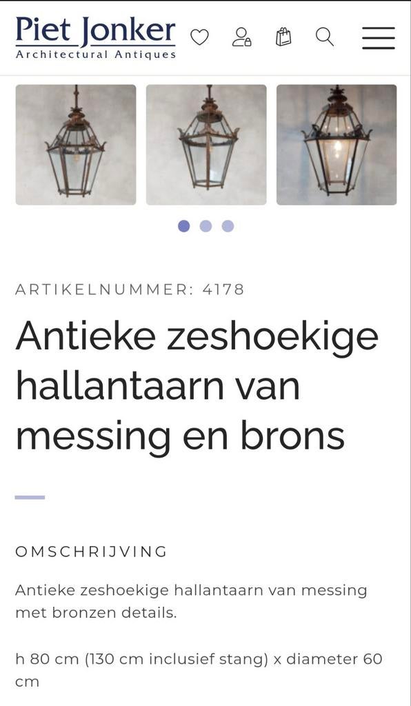 antieke Messing lantaarn, Ophalen