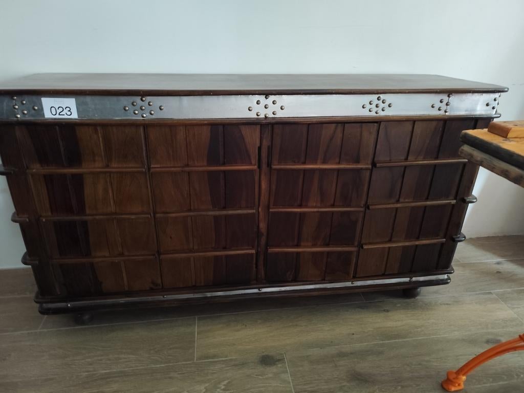 Koloniale kast met ijzer afgewerkt. 1m50/42 en hoogte 83 cm., Enlèvement, Utilisé