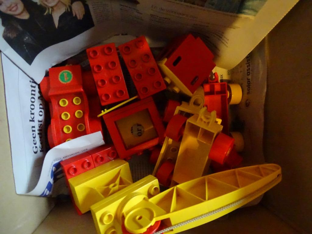 duplo trein , auto, kraan, ventjes, Enlèvement, Utilisé, Briques en vrac, Duplo