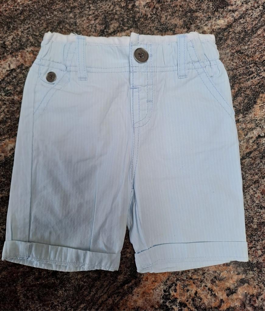 Mt 80 Lichtblauw wit gestreepte short, Gebruikt, Ophalen of Verzenden, Jongetje, Broekje