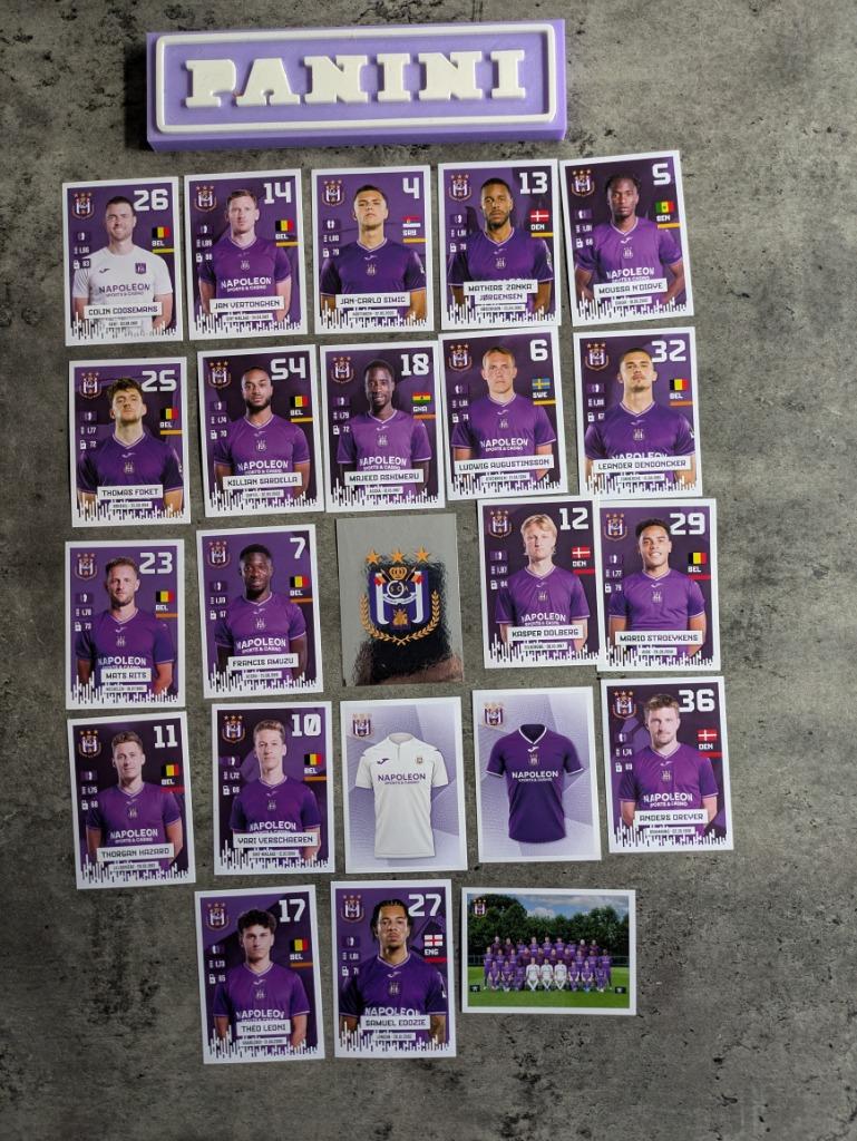 PANINI  RSC ANDERLECHT  PRO LEAGUE 2024 2025 STICKERS  23X, Verzenden, Nieuw