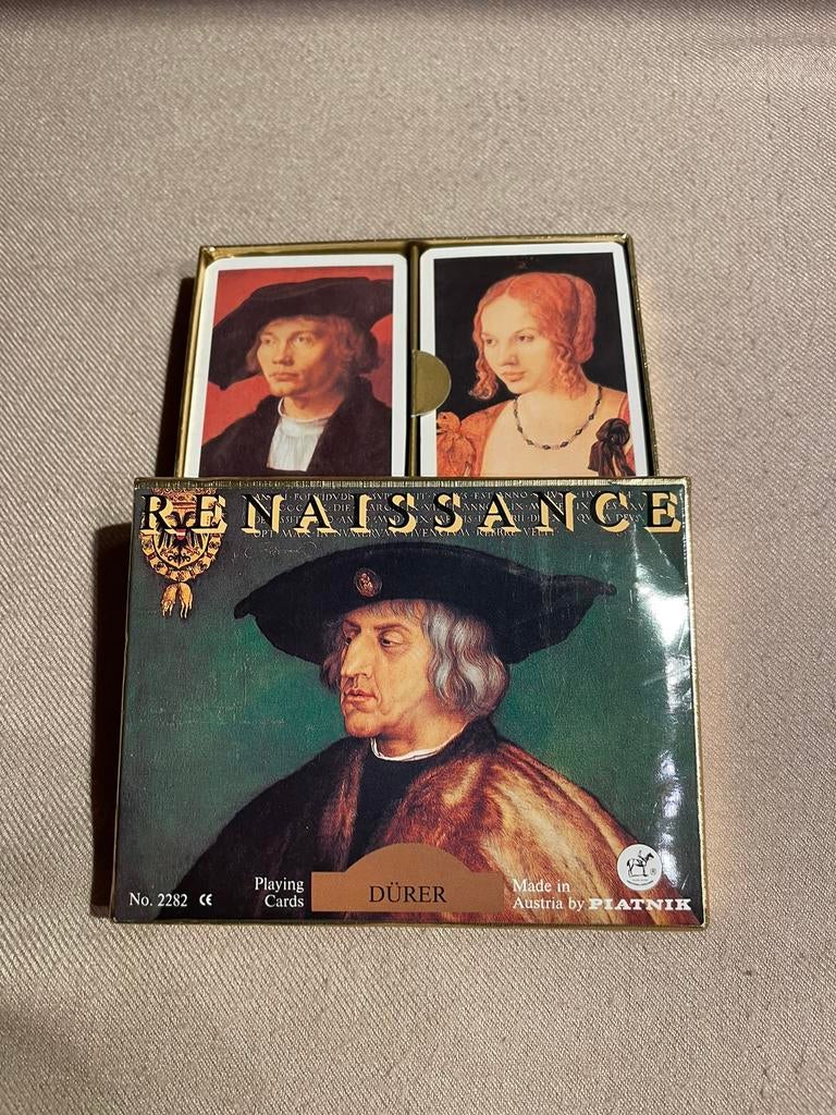 Box met 2 sets speelkaarten -Piatnik -Renaissance -2282, Verzamelen, Ophalen of Verzenden, Gebruikt, Speelkaart(en)