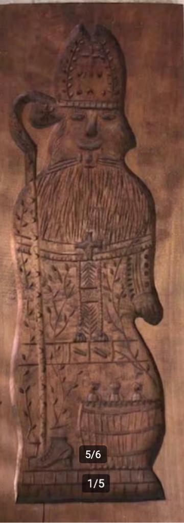 Houten speculaasvorm, speculaasplank, (speculaas) Sint, Ophalen