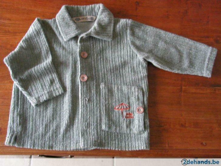 Trui met knoopjes zacht groen, Utilisé, Garçon ou Fille, Pull ou Veste