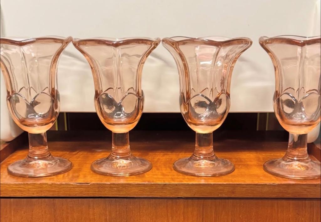 Rosaline ijscoupes, 4 stuks, Antiek en Kunst, Ophalen of Verzenden