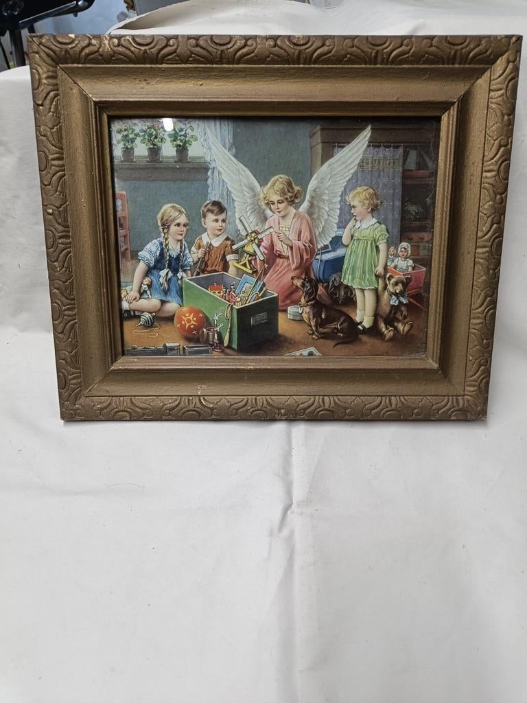Engel met spelende kinderen oud, Antiek en Kunst, Ophalen