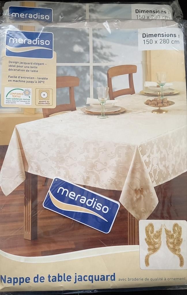 Nappe de table jacquard Merediso 280 x 150 cm NEUVE emballée, Enlèvement ou Envoi, Neuf, Rectangle