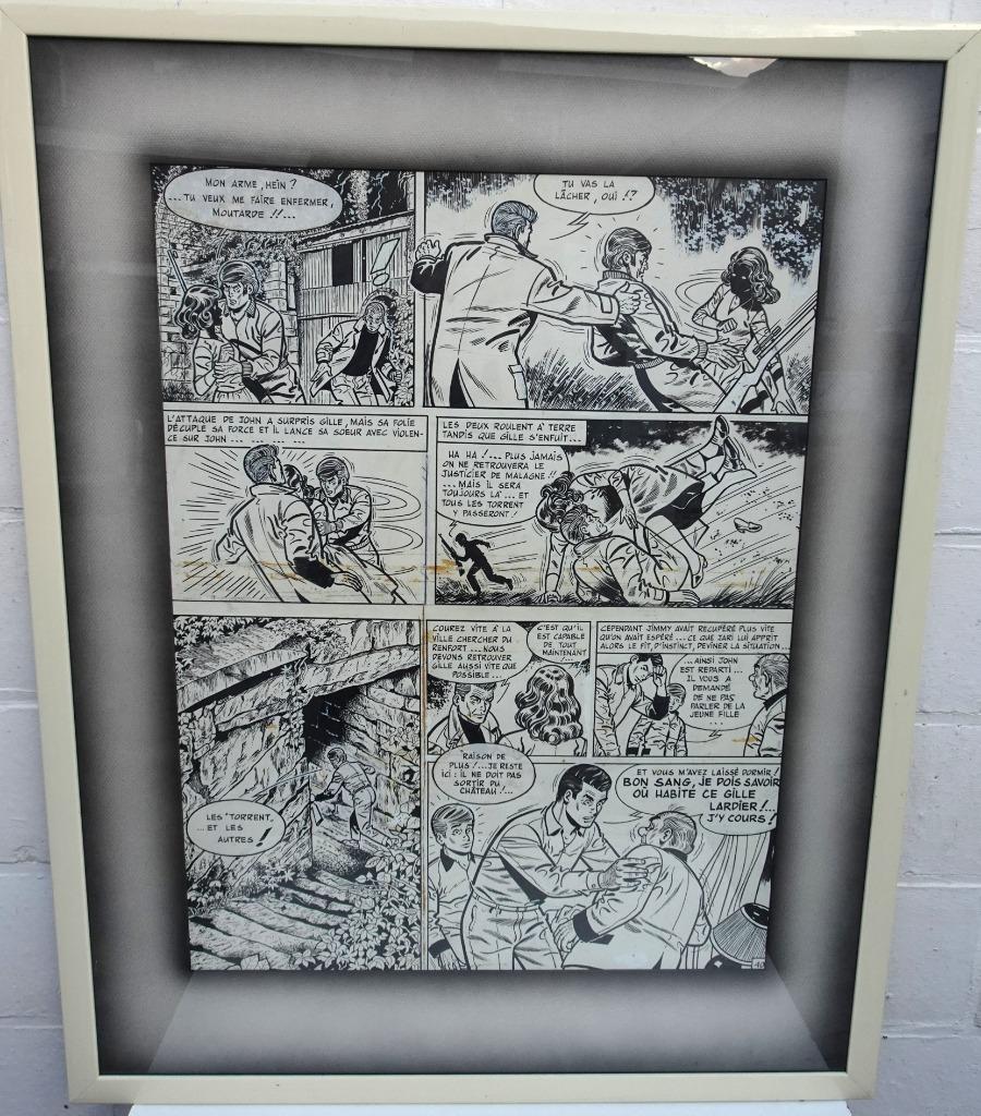 ORIGINELE CARTOON TEKENING FRANS RONNY TANGHE ?, Antiek en Kunst, Ophalen of Verzenden