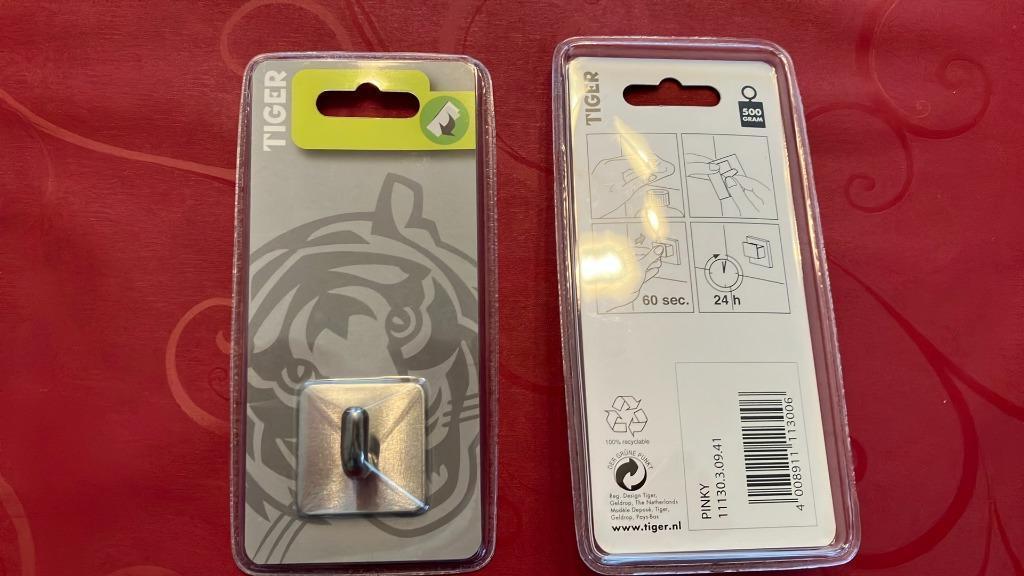 2 nieuwe Tiger Pinky RVS/Inox keuken/badkamer haakjes, Huis en Inrichting, Badkamer | Badtextiel en Accessoires, Ophalen of Verzenden