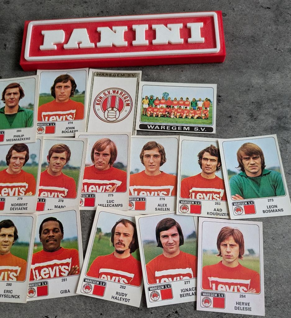 PANINI FOOTBALL 1973/74 SV WAREGEM 15X STICKERS 1973 VOETBAL, Verzenden, Nieuw