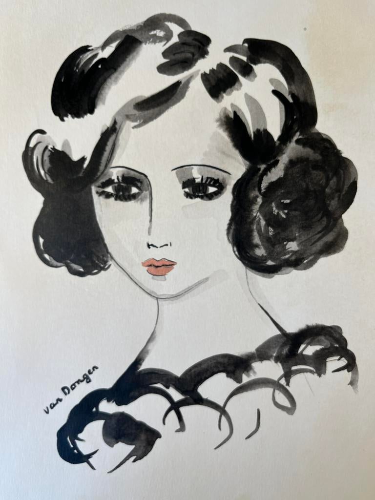 Kees Van Dongen - Aquarel - 1960 - Zeer mooie staat, Ophalen of Verzenden