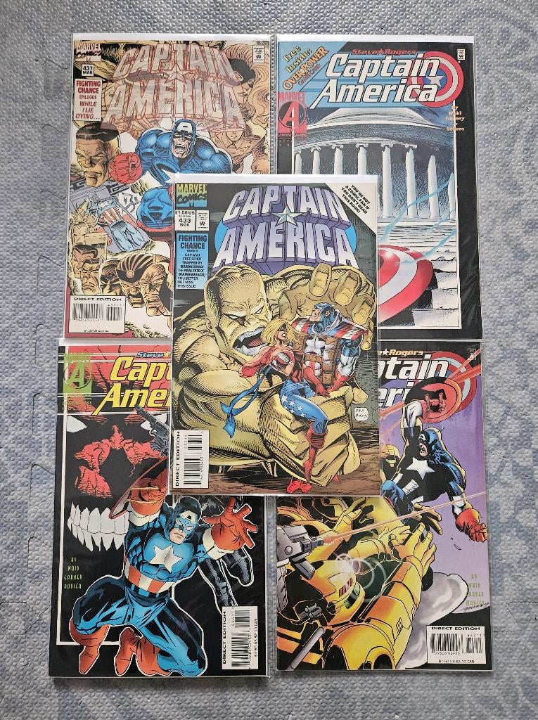Captain America (vol.1) #433, 437, 444 & 446-447 (1994-95), Plusieurs comics, Enlèvement ou Envoi, Utilisé