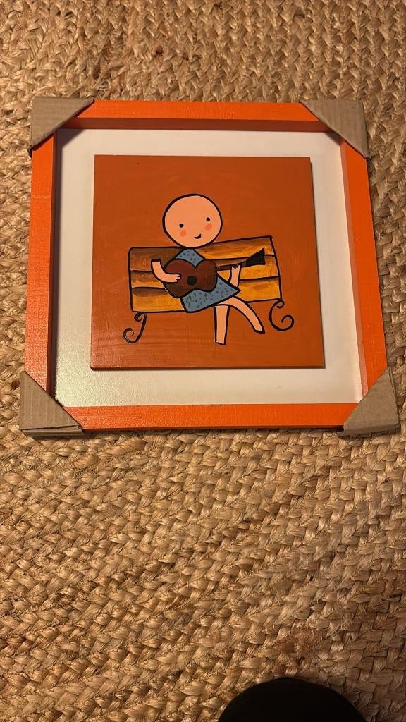 Tableau décoratif enfantin – Personnage avec guitare 30x30, Enlèvement ou Envoi