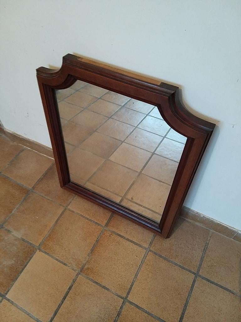Miroir à glace cadre bois, Antiquités & Art, Antiquités | Miroirs, Enlèvement ou Envoi