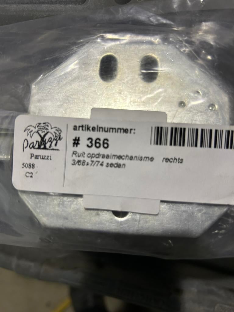 366 Ruit opdraai mekaniek vw kever, Auto-onderdelen, Ophalen of Verzenden, Nieuw