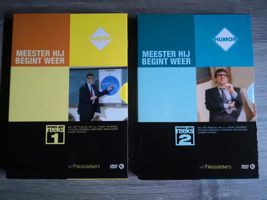 dvd boxen set meester hij begint weer- reeksen 1 & 2, Ophalen of Verzenden