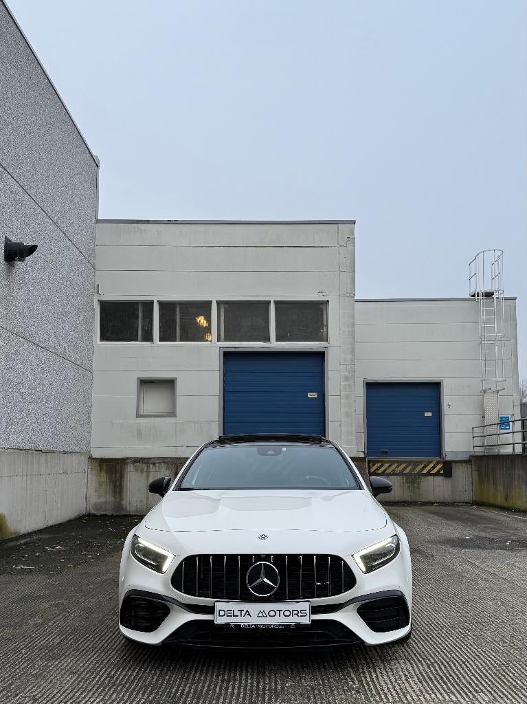 Mercedes-Benz A 45 AMG S 4Matic+ Pano|Camera|Burmestre, Auto's, Mercedes-Benz, Bluetooth, 4 cilinders, Zwart, 5 zetels