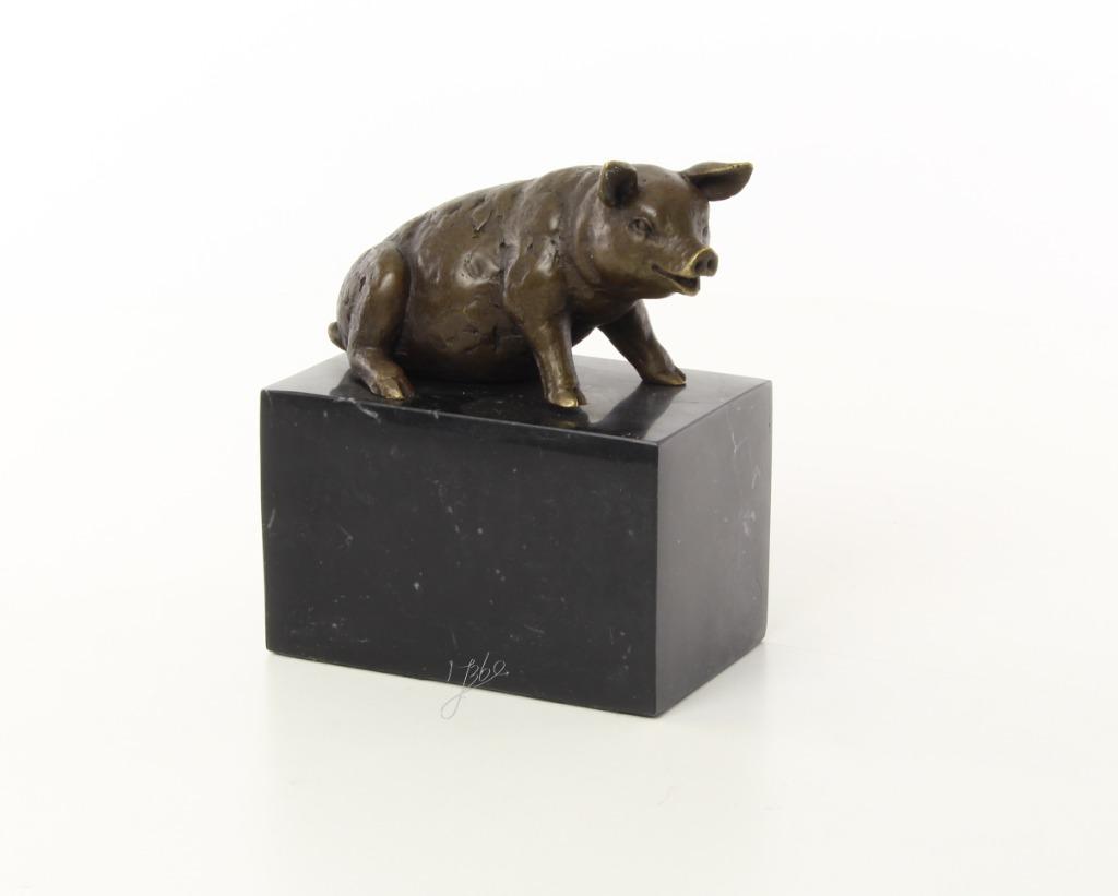 Bronzen Beeld Van Een Zittend Varken GRATIS LEVERING, Antiek en Kunst, Verzenden, Brons