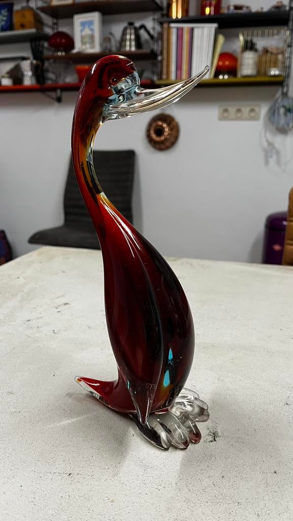 Vintage Murano glazen eend, Ophalen of Verzenden