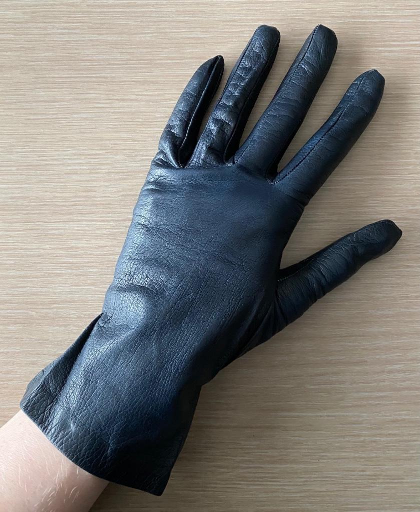 Donkerblauwe vintage handschoenenen, Verzenden, Gedragen, Handschoenen