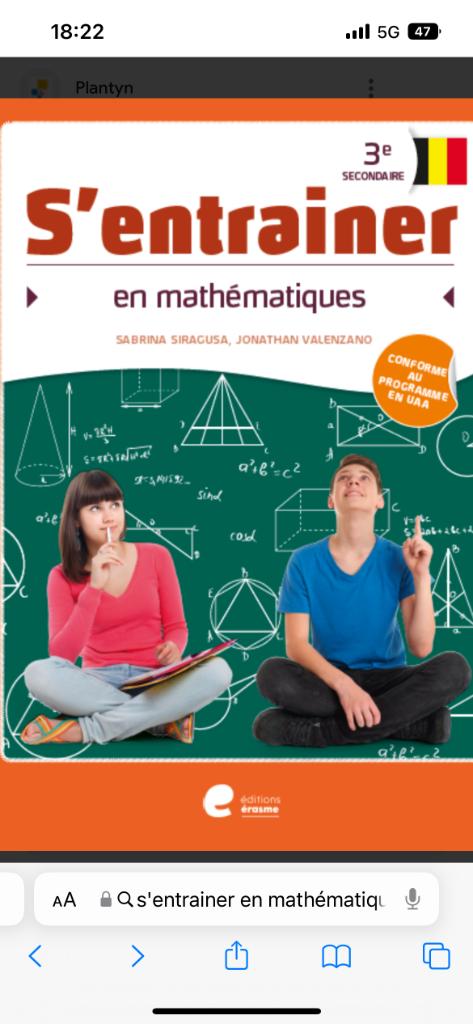 Livre neuf.S’entraîner en mathématiques 3e secondaire.Érasme, Neuf, Erasme, Enlèvement, Secondaire