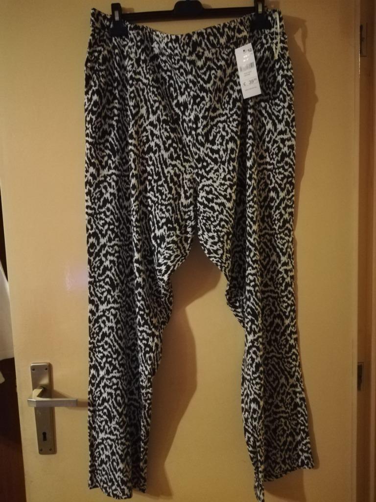 BROEK BLAUW - WIT (NIEUW), Kleding | Dames, Broeken en Pantalons, Overige kleuren, Maat 46/48 (XL) of groter, Nieuw, Ophalen of Verzenden