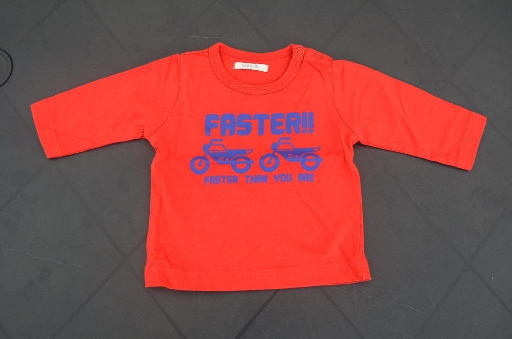 T-shirt lange mouw FASTER rood maat 56, Kinderen en Baby's, Babykleding | Maat 56, Ophalen of Verzenden, Zo goed als nieuw, Hema