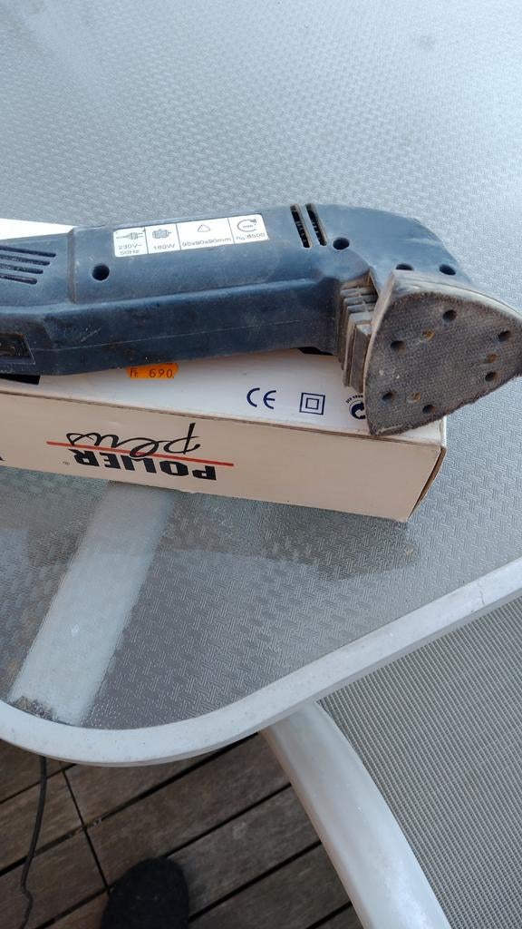 powerplus blauw driehoek schuurmachine, Doe-het-zelf en Bouw, Ophalen of Verzenden, Gebruikt