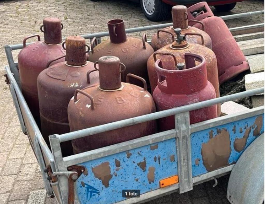 Gasflessen 8 stuks, Caravans en Kamperen, Ophalen, Gebruikt