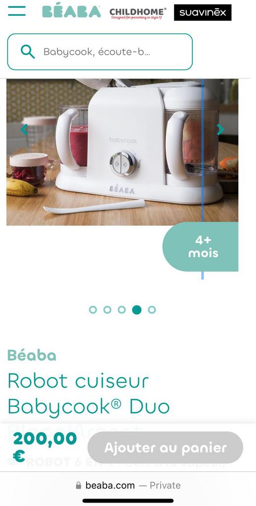 Béaba Robot cuiseur Babycook Duo, Enlèvement, Utilisé, Autres types