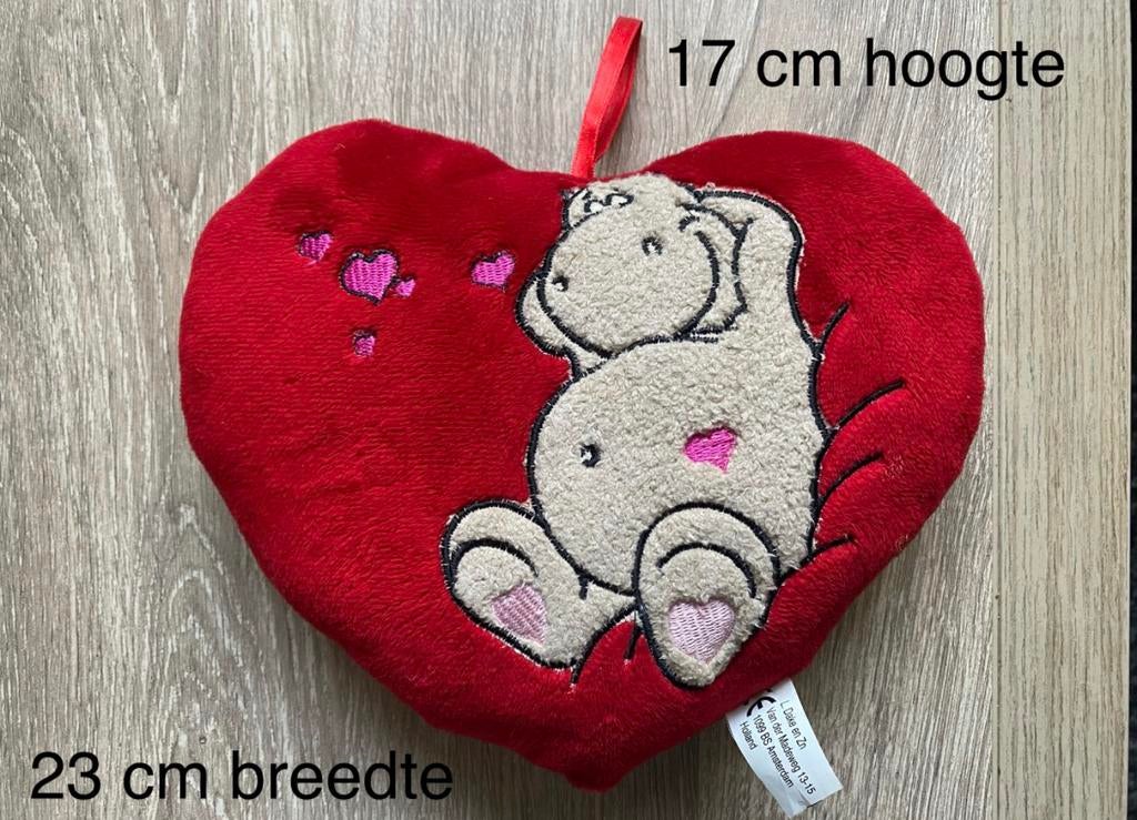 🔥 Hart met nijlpaart, Kinderen en Baby's, Speelgoed | Knuffels en Pluche, Ophalen of Verzenden, Zo goed als nieuw