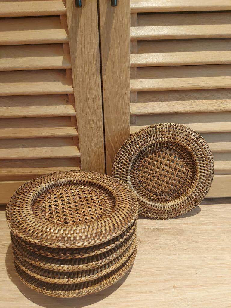 Rieten onderzetters, Huis en Inrichting, Woonaccessoires | Onderzetters, Ophalen of Verzenden, Zo goed als nieuw
