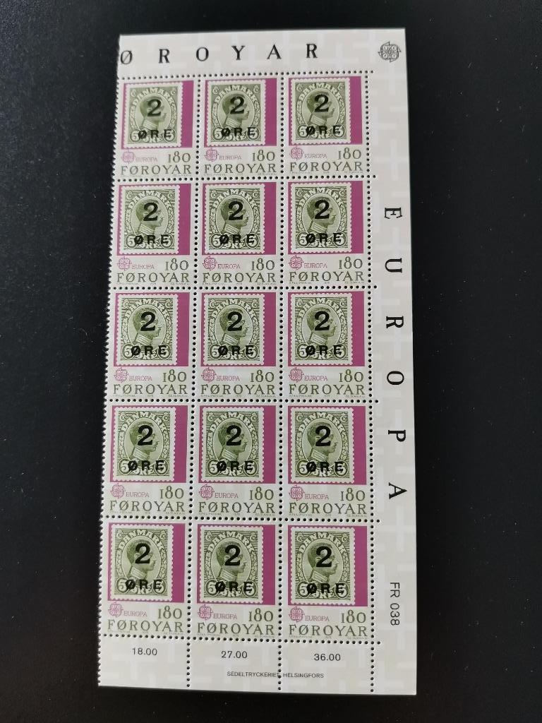 Îles Féroé/Foroyar 1979 - Feuille Europa CEPT avec bords **, Timbres & Monnaies, Timbres | Europe | Scandinavie, Enlèvement ou Envoi