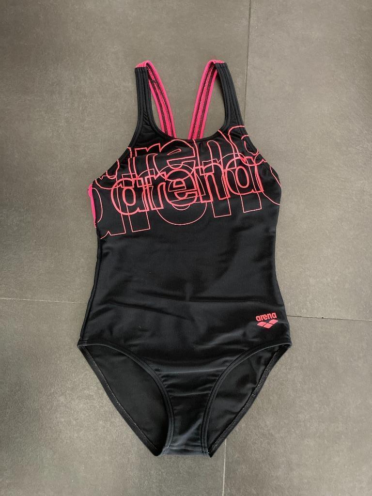 Arena Badpak Zwart/Roze - Maat 10 -11 jaar, Gebruikt, Arena, Meisje, Badpak
