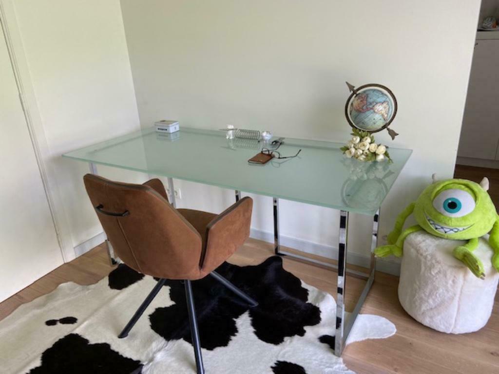 Bureau / Tablette en verre trempé sablé épaisseur 15mm, Enlèvement ou Envoi, Utilisé