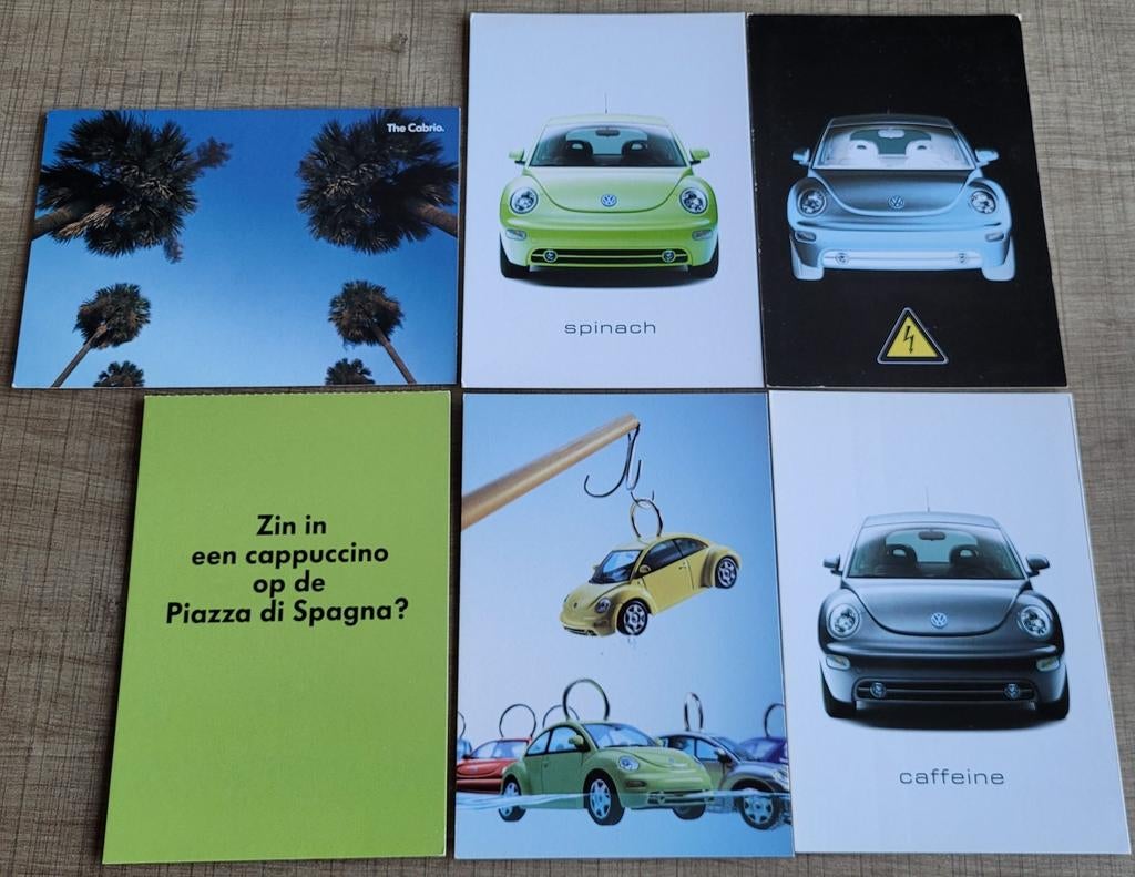 6 Reclamekaarten/ postkaarten: automerk Volkswagen, Collections, Enlèvement ou Envoi, 1980 à nos jours, Non affranchie, Véhicule