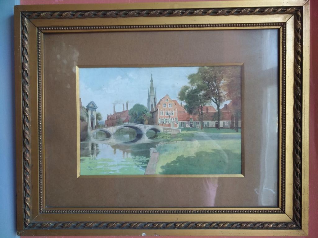 Ferme Château Bel encadrement avec passe partout  65 x 51, Antiquités & Art, Enlèvement ou Envoi