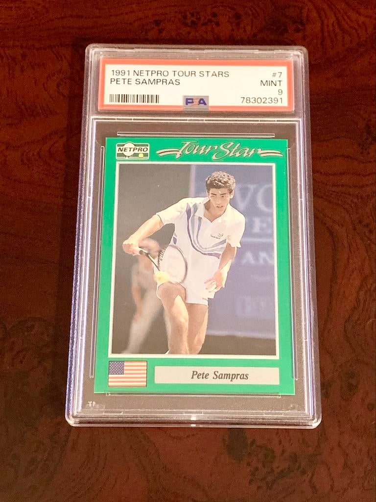 1991 Netpro Tour Stars #7 Pete Sampras ATP tennis PSA 9 card, Comme neuf, Image