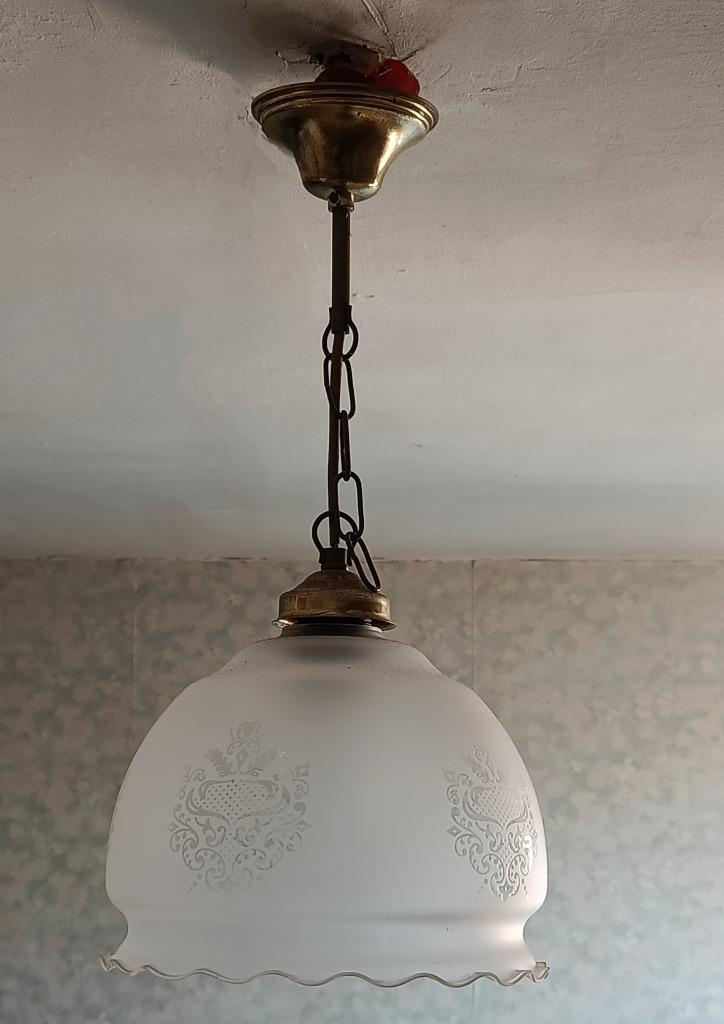 Antieke glazen luster (zuur geëtst), Ophalen