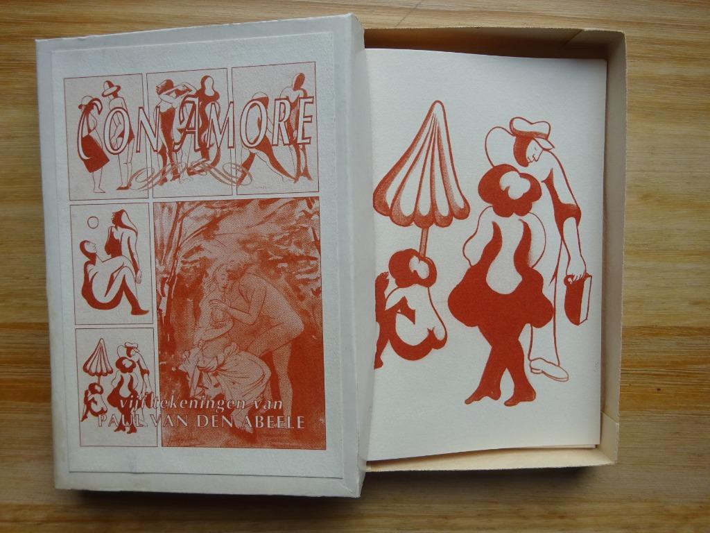 Con Amore, vijf tekeningen van Paul van den Abeele, Antiek en Kunst, Ophalen of Verzenden